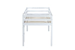 ZUN Solid Wooden, Rubber Wooden Twin Loft Bed with Ladder, Bed Platform of Strengthened Slats , White W504P190951