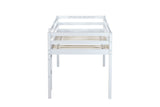 ZUN Solid Wooden, Rubber Wooden Twin Loft Bed with Ladder, Bed Platform of Strengthened Slats , White W504P190951