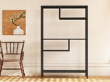 Modern Storage Shelf with 4 Compartments & Metal Legs, Freestanding Organizer,Book Display 75377514