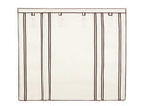 69 Inch Beige Portable Clothes Closet, Non-Woven Fabric Steel Tube PP Plastic Storage Wardrobe with 04230501
