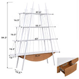 Sailboat-Inspired Bookshelf, 70.87 inch Industrial 4-Tier Open Storage Shelf with Drawer, Wooden & W2317P253454