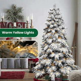 5ft Flocked Scarecrow-Shaped Christmas Tree with 200 Warm White LED Lights, 375 PVC Memory Wire 75796782
