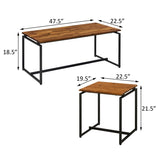 Oak and Black Occasional Set with Trestle Base B062P184598
