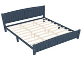 King Size Platform Bed, Solid Wood Platform Bed with Support Slats and Strong Structure, No Box W1580P542617