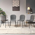 ZUN Dark Grey Faux Leather Dining Chairs Set of 4,Mid-Century Modern Upholstered PU Leather Chairs,for W1164P205383