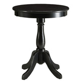 ZUN Black Side Table with Turned Pedestal B062P189133