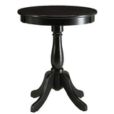 Black Side Table with Turned Pedestal B062P189133