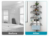 Corner Shower Caddy Tension Pole, Quick Setup, Rust-Free Bathroom Shower Organizer Corner for 51448190