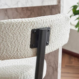 Modern Swivel Bar Stools Set of 2, Boucle Upholstered Counter Height Bar Chairs with Metal Legs & W1901P264272