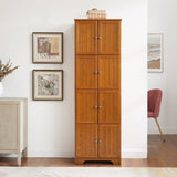 ZUN 72.4" Tall Storage Cabinet Tall Storage Cabinet with 8 Doors and 4 Shelves ,Bookshelf Living Room, W1758P211012