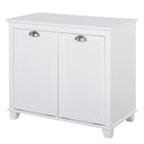 ZUN Tilt-Out Laundry Sorter Cabinet, Bathroom Storage Organizer white-AS （Prohibited by 20011717