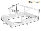 Full Size Floor Bed with Guardrails and Roof, Kids House Floor Bed with a Small Built-in Tray and W1580P396332