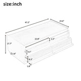 Modern Rectangle Coffee Table with 4 Drawers and 2 Display Shelves, 47.2" Wood Coffee Table with 34248855