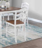 White 5-Pc Counter Height Dining Set Dining Table 4 x Chairs Natural wood Grain Look Table Top B011P313698