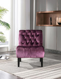 COOLMORE Modern Velvet Armless Accent Living Room Chair / Leisure Chair,Upholstered Fabric Button W39550126