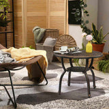 Cast Aluminum Outdoor Side Table, Anti-Rust Outdoor Round End Table, Patio Coffee Bistro Table for 65174540