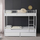 Twin Over Twin Convertible Bunk Bed with 2 Storage Drawers, Metal Bunk Bed Can be 65723139