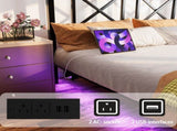 Queen Size Floating Bed Frame with Headboard and Storage, Full Size Platform Bed Frame with USB 90559466