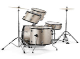 Full Size Adult Drum Set 5-Piece Silver with Bass Drum, two Tom Drum, Snare Drum, Floor Tom, 16" 94760800