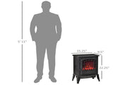 Electric Fireplace Freestanding Stove Heater with Realistic Flame 15.25"x9.5"x22.25" Black 30037408