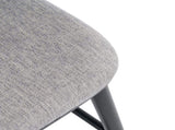 Doria Indoor Wooden Barstool, Black Finish With Grey Upholstery, Set of 2 N775P299416B