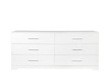 6 Drawer Double Dresser for Bedroom, Wide Storage Cabinet for Living Room Home Entryway, White 91140826