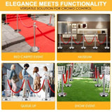 4Pcs Stanchions and Velvet Ropes,5 ft Red Velvet Rope Red Carpet Ropes and Poles Crowd Control 52236541