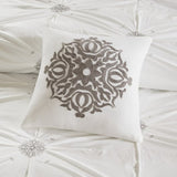 King/Cal King 4 Piece Embroidered Cotton Reversible Duvet Cover Set B035129165