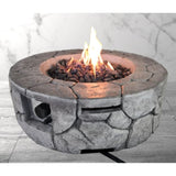 ZUN 9'' H x 28'' W Fiber Reinforced Concrete Outdoor Fire pit B120P198408