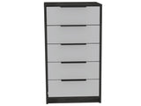 Dresser 42"H, 5 Drawer, Vertical Dresser, White / Smokey Oak B097133390