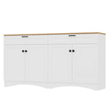ON-TREND Farmhouse TV Stand with 2 Drawers for TVs Up to 70", Versatile Wood Grain Sideboard with N721P245732K
