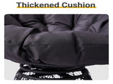 38" Ergonomic Swivel Wicker Papasan Chair with Thick Tufted Cushions, 360 Degree 81220931
