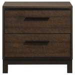 ZUN Rustic Tobacco and Dark Bronze 2-drawer Nightstand B062P145513