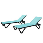 ZUN Outdoor Lounge Chair, 2 Pieces Aluminum Plastic Patio Chaise Lounge with 5 Position Adjustable W1859P225539