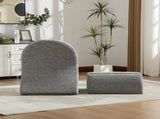 24.8 " Wide Modern Upholstered Armless Chair with Storage Ottoman, Chenille Accent Chair for Living W3098P451469
