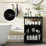 Black Bathroom Floor Cabinet Freestanding Storage Organizer 62241172