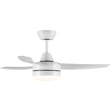 ZUN 42 inch indoor white ceiling fan with LED light W1367P146456