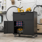 ZUN Sturdy and Durable Metal Tool Cabinet for Garage Wheels - Mobile Heavy-Duty Storage Cabinet T2398P223006