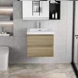 24" Floating Bathroom Vanity with Sink, Modern Wall-Mounted Bathroom Storage Vanity Cabinet with W1573P152694