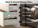 () 2-Drawer Filing Cabinet with 1 Lock Made of P2 Particleboard with Embossed 36620955