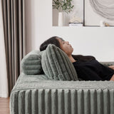 75-Inch Corduroy Sponge Sofa Lounge Chair,No Assembly Required,Fluffy Modern Sleeper Chair for W834P206093
