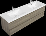 72" Floating Bathroom Vanity with Sink, Modern Wall-Mounted Bathroom Storage Vanity Cabinet with Two W1573P152709