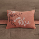 7 Piece Faux Suede Comforter Set Coral Queen B03596817