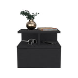 Floating Nightstand Flopini, One Drawer, Black Wengue Finish B092123117