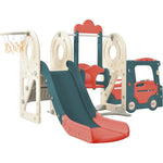 ZUN Kids Swing-N-Slide with Bus Play Structure, Freestanding Bus Toy with&Swing for Toddlers, Bus PP299290AAJ