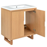 ZUN 30" Bathroom vanity Set with Sink, Combo Cabinet, Bathroom Storage Cabinet, Solid Wood Frame 08624480