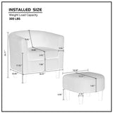 Modern Accent Chair,Upholstered Arm Chair Corduroy Single Sofa Chair with Ottoman Foot Rest Comfy W2582P179913