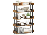 5-Tier Anti-Tipping Open Bookcase with Elevated Legs, Rustic Brown Display Rack for Home Office 96463183