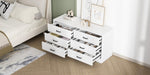 ZUN WOOD MDF BOARDS, 6 Drawers Dresser, WHITE 26068311