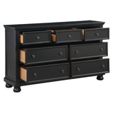 ZUN Transitional Black Dresser of 7 Drawers Jewelry Tray Traditional Design Bedroom Wooden Furniture B011P143959